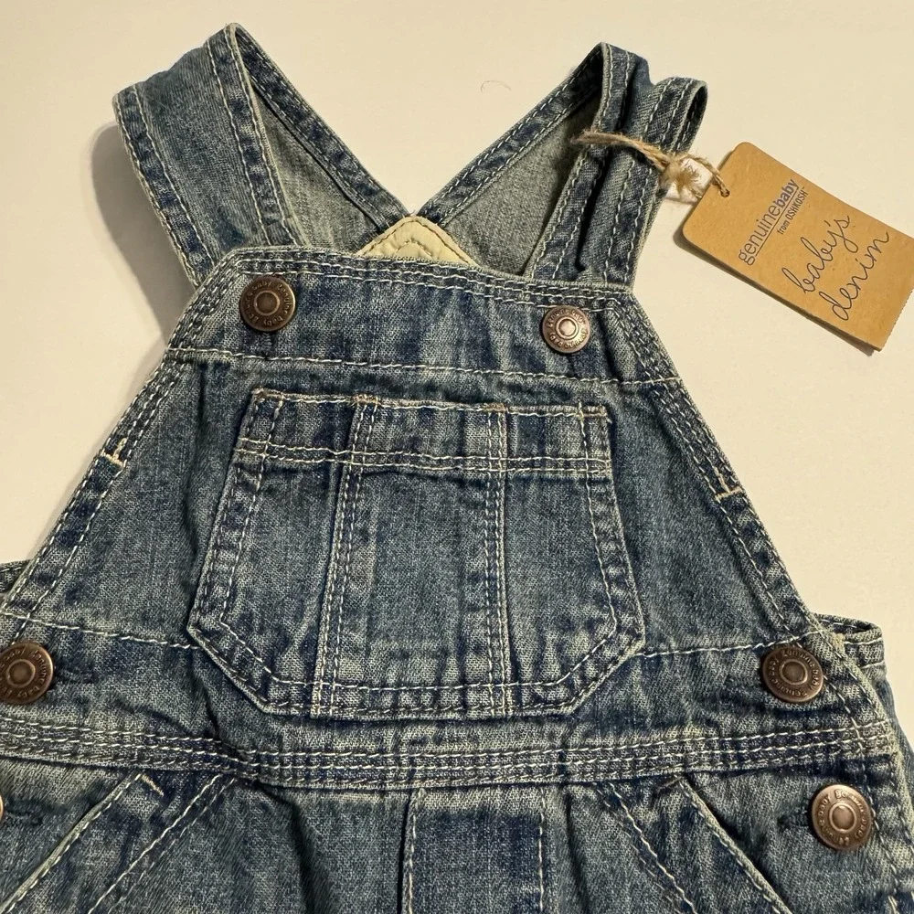 OshKosh B'gosh Baby Denim Short Overalls‎ 6M NWT